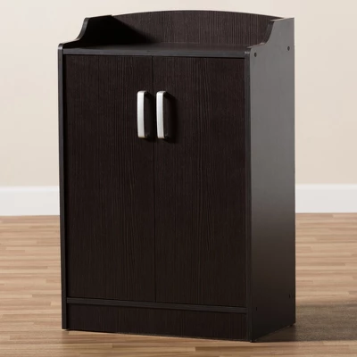 Verdell Modern And Contemporary Finished Shoe Cabinet Dark Brown - Baxton Studio 8 Verdell Modern And Contemporary Finished Shoe Cabinet Dark Brown - Baxton Studio - Image 8
