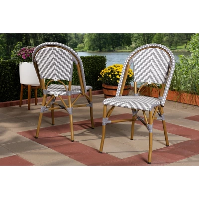 Set Of 2 Celie Indoor And Outdoor Stackable Bistro Dining Chairs - Baxton Studio 4 Set Of 2 Celie Indoor And Outdoor Stackable Bistro Dining Chairs - Baxton Studio - Image 4