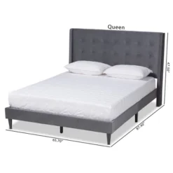 Gothard Velvet Fabric Upholstered And Wood Platform Bed - Baxton Studio 13 Gothard Velvet Fabric Upholstered And Wood Platform Bed - Baxton Studio -Baxton Studio GUEST b4250544 6a83 4504 b6c2 92dc5b39d8a2