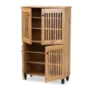 Fernanda Wood 4 Door Storage Cabinet Oak Brown/Black - Baxton Studio