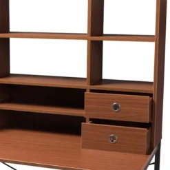 Edwin Rustic Industrial Style Wood And Metal 2 In 1 Bookcase Writing Desk Brown/Black - Baxton Studio 7 Edwin Rustic Industrial Style Wood And Metal 2 In 1 Bookcase Writing Desk Brown/Black - Baxton Studio -Baxton Studio GUEST b438c956 bcd2 4efb 9ee3 8f881208a256