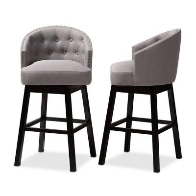 Set Of 2 Theron Swivel Barstools - Baxton Studio 6 Set Of 2 Theron Swivel Barstools - Baxton Studio - Image 6