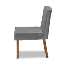 Alvis Velvet Upholstered And Wood Dining Chair - Baxton Studio -Baxton Studio GUEST b4d0476c 932c 4c69 8636 69cb8c5f0676