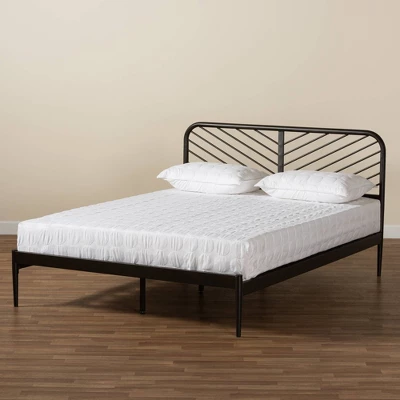 Queen Dora Industrial Metal Platform Bed Black - Baxton Studio 6 Queen Dora Industrial Metal Platform Bed Black - Baxton Studio - Image 6
