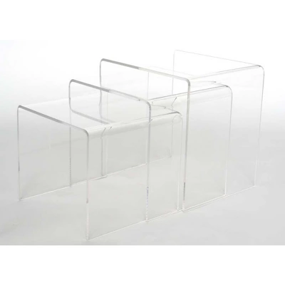 3pc Acrylic Nesting Table Set Display Stands - Baxton Studio 2 3pc Acrylic Nesting Table Set Display Stands - Baxton Studio - Image 2