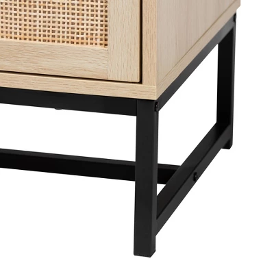 Caterina Wood And Natural Rattan 2 Door Storage Cabinet Natural Brown/Black - Baxton Studio 6 Caterina Wood And Natural Rattan 2 Door Storage Cabinet Natural Brown/Black - Baxton Studio - Image 6