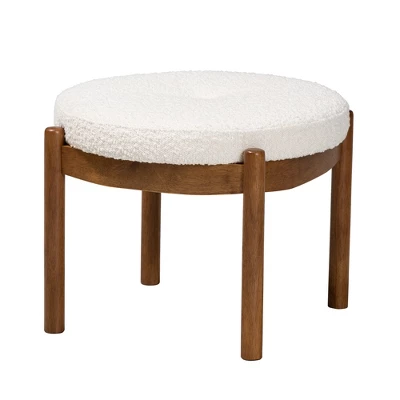 Baxton Studio Iliana Japandi Cream Boucle Fabric And Walnut Brown Finished Rubberwood Ottoman Footstool 1 Baxton Studio Iliana Japandi Cream Boucle Fabric And Walnut Brown Finished Rubberwood Ottoman Footstool