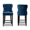 2pc Howell Modern Velvet Upholstered Wood Counter Height Barstool Set - Baxton Studio