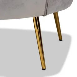 Genia Velvet Fabric Upholstered And Metal Sofa Gray/Gold - Baxton Studio 18 Genia Velvet Fabric Upholstered And Metal Sofa Gray/Gold - Baxton Studio -Baxton Studio GUEST b70d668d 3bbf 493c b7a6 2ed4ef293f5a