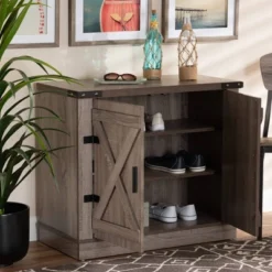 Wayne Farmhouse Wood 2 Doors Shoe Storage Cabinet Oak Brown - Baxton Studio 14 Wayne Farmhouse Wood 2 Doors Shoe Storage Cabinet Oak Brown - Baxton Studio -Baxton Studio GUEST b71a63e5 ad5d 47cc bcd9 8e9b090e853d