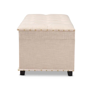 Kyra Fabric Upholstered Storage Trunk Ottoman - Baxton Studio 3 Kyra Fabric Upholstered Storage Trunk Ottoman - Baxton Studio - Image 3