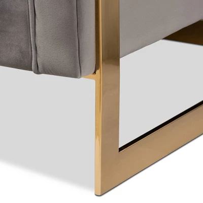 Ambra Velvet Sofa - Baxton Studio 6 Ambra Velvet Sofa - Baxton Studio - Image 6