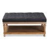 Lindsey Linen Fabric Upholstered Wood Cocktail Ottoman - Baxton Studio