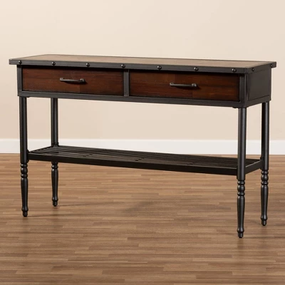 2 Drawer Jana Dining Room Server Brown - Baxton Studio 3 2 Drawer Jana Dining Room Server Brown - Baxton Studio - Image 3