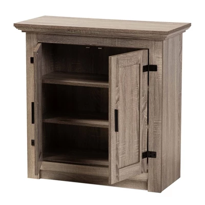 Bruce Farmhouse Wood 2 Doors Shoe Storage Cabinet Oak/Brown - Baxton Studio 1 Bruce Farmhouse Wood 2 Doors Shoe Storage Cabinet Oak/Brown - Baxton Studio