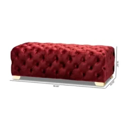 Avara Velvet Button Tufted Bench Ottoman - Baxton Studio 17 Avara Velvet Button Tufted Bench Ottoman - Baxton Studio -Baxton Studio GUEST b9c1323f a1f1 4103 9391 a475e7057eed