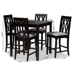 5pc Darcie Upholstered Wood Pub Counter Height Dining Set Gray/Espresso - Baxton Studio 9 5pc Darcie Upholstered Wood Pub Counter Height Dining Set Gray/Espresso - Baxton Studio -Baxton Studio GUEST b9e5f233 17f3 4210 824b b4604a79d81a
