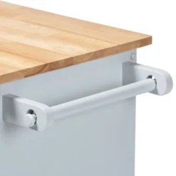 Donnie Wood Kitchen Storage Cart Light Gray/Natural - Baxton Studio -Baxton Studio GUEST ba4e67c5 3c30 43a6 97ca 3e32c5379b1a