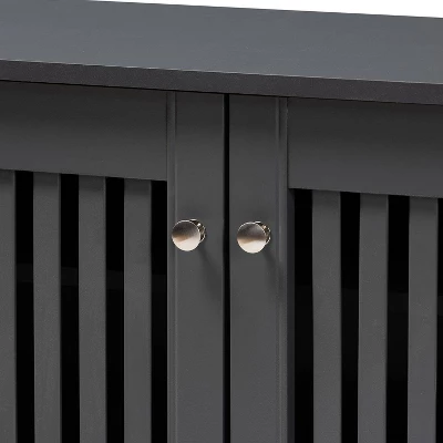 3 Door Fernanda Wooden Entryway Shoe Storage Wide Cabinet Gray - Baxton Studio 3 3 Door Fernanda Wooden Entryway Shoe Storage Wide Cabinet Gray - Baxton Studio - Image 3