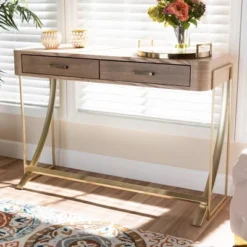 Lafoy Natural Finished Wood And Finished 2 Drawer Console Table Brown - Baxton Studio 15 Lafoy Natural Finished Wood And Finished 2 Drawer Console Table Brown - Baxton Studio -Baxton Studio GUEST bad60141 2eeb 4ffa b765 0164cf276788