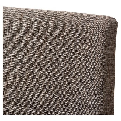 Set Of 2 Nexus Mid - Century Modern Wood Finishing And Fabric Upholstered Dining Side Chair Gravel/Walnut Brown - Baxton Studio 3 Set Of 2 Nexus Mid - Century Modern Wood Finishing And Fabric Upholstered Dining Side Chair Gravel/Walnut Brown - Baxton Studio - Image 3