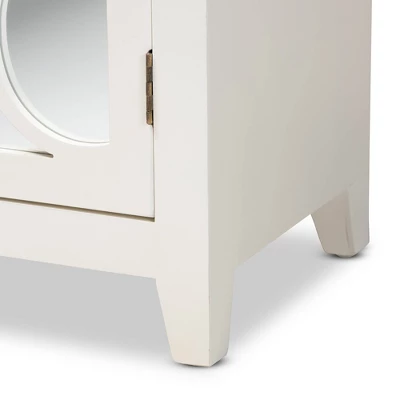 Garcelle Wood And Mirrored Glass 2 Door Sideboard White - Baxton Studio 5 Garcelle Wood And Mirrored Glass 2 Door Sideboard White - Baxton Studio - Image 5