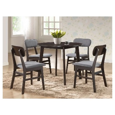 Debbie Mid-Century Wood Round Dining Table - Dark Brown - Baxton Studio 2 Debbie Mid-Century Wood Round Dining Table - Dark Brown - Baxton Studio - Image 2