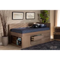 Twin 4 Drawer Levon Wood Storage Bed Antique Oak - Baxton Studio: MDF Frame, No Box Spring Needed 16 Twin 4 Drawer Levon Wood Storage Bed Antique Oak - Baxton Studio: MDF Frame, No Box Spring Needed -Baxton Studio GUEST bb55223f 45a5 4c0b be7b a9e149eaaa98