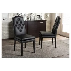 Set Of 2 Dylin Modern And Contemporary Faux Leather Dining Chairs - Baxton Studio 7 Set Of 2 Dylin Modern And Contemporary Faux Leather Dining Chairs - Baxton Studio -Baxton Studio GUEST bba3159f e6b6 492f b89d b2fa841cee81