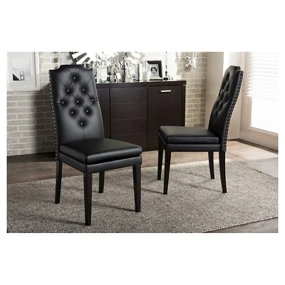 Set Of 2 Dylin Modern And Contemporary Faux Leather Dining Chairs - Baxton Studio 3 Set Of 2 Dylin Modern And Contemporary Faux Leather Dining Chairs - Baxton Studio - Image 3