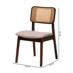 Baxton Studio Baxton Studio 2pc Dannon Fabric And Wood Dining Chairs Gray/Walnut Brown/Light Brown: Polyester Upholstery, Rubberwood Frame -Baxton Studio GUEST bc3036e0 9e62 424a 8c29 1428450c8408