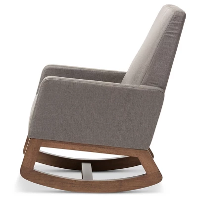 Yashiya Mid - Century Retro Modern Fabric Upholstered Rocking Chair - Baxton Studio 2 Yashiya Mid - Century Retro Modern Fabric Upholstered Rocking Chair - Baxton Studio - Image 2