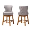 2pc Gradisca Wood Swivel Counter Stool Set Gray/Walnut Brown - Baxton Studio