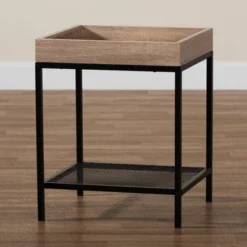 Overton Wood And Metal End Table Oak/Black - Baxton Studio 10 Overton Wood And Metal End Table Oak/Black - Baxton Studio -Baxton Studio GUEST bdcf3d10 9788 4c86 b961 b03f2770a83d