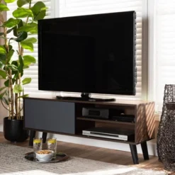 Mallory Two-Tone Wood TV Stand For TVs Up To 50" Gray/Walnut - Baxton Studio 11 Mallory Two-Tone Wood TV Stand For TVs Up To 50" Gray/Walnut - Baxton Studio -Baxton Studio GUEST be907846 18e9 4efb 981f 5f13212b5b3e