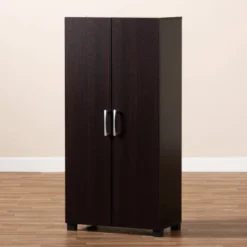 Marine Wenge Finished 2 Door Wood Entryway Shoe Storage Cabinet Brown - Baxton Studio -Baxton Studio GUEST bed35cb9 c5e8 4160 a548 6c3a0daab2a0