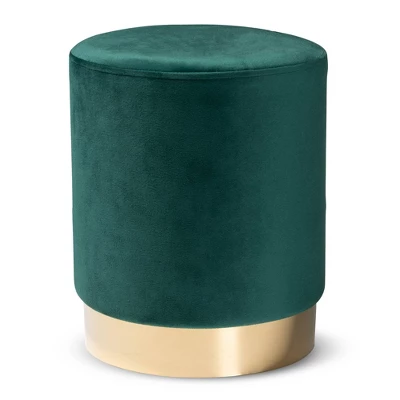 Chaela Velvet Metal Ottoman - Baxton Studio 7 Chaela Velvet Metal Ottoman - Baxton Studio - Image 7