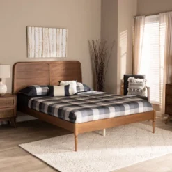 Kassidy Wood Platform Bed Walnut Brown - Baxton Studio -Baxton Studio GUEST c02c6f0d 9ee6 4e13 a0df 0c8c9a67032d