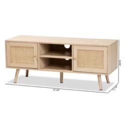 Sebille Wood With Natural Rattan 2 Door TV Stand For TVs Up To 45" Light Brown - Baxton Studio 17 Sebille Wood With Natural Rattan 2 Door TV Stand For TVs Up To 45" Light Brown - Baxton Studio -Baxton Studio GUEST c064a611 a2e5 4643 b0a7 c85d358b5de9