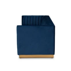 Aveline Velvet Upholstered Finished Sofa Navy Blue/Gold - Baxton Studio -Baxton Studio GUEST c07ead52 dbfb 40d0 afb0 2da4aa809221
