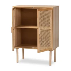 Maclean Rattan Wood 2 Door Storage Cabinet Natural/Brown - Baxton Studio 13 Maclean Rattan Wood 2 Door Storage Cabinet Natural/Brown - Baxton Studio -Baxton Studio GUEST c107319d 554f 4a0f 9101 466d3d517ba1