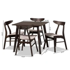 5pc Britte Fabric Upholstered Wood Dining Set - Baxton Studio 16 5pc Britte Fabric Upholstered Wood Dining Set - Baxton Studio -Baxton Studio GUEST c1d176f5 0752 4a71 b84c fe8c8d7f1a14