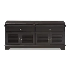 Leo Modern And Contemporary Wood 2 Drawer Shoe Storage Bench Dark Brown - Baxton Studio 11 Leo Modern And Contemporary Wood 2 Drawer Shoe Storage Bench Dark Brown - Baxton Studio -Baxton Studio GUEST c24def8a 1693 454e 852a 8b0c8b5841d5