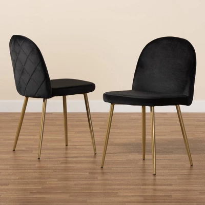 2pc Fantine Metal Dining Chair Set - Baxton Studio 6 2pc Fantine Metal Dining Chair Set - Baxton Studio - Image 6