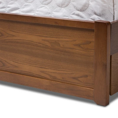 Queen Raurey Modern And Contemporary Walnut Finished Storage Platform Bed Brown - Baxton Studio 7 Queen Raurey Modern And Contemporary Walnut Finished Storage Platform Bed Brown - Baxton Studio - Image 7