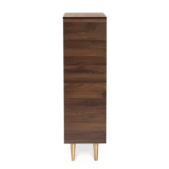 Landen Mid - Century Modern 2 Doors Shoe Storage Cabinet Walnut/Brown/Gold - Baxton Studio -Baxton Studio GUEST c3bd8099 029c 4690 ad10 1b200224d68c