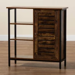 Wayland Rustic Wood And Metal 1 Door Shoe Storage Cabinet Brown/Black - Baxton Studio 17 Wayland Rustic Wood And Metal 1 Door Shoe Storage Cabinet Brown/Black - Baxton Studio -Baxton Studio GUEST c4629d23 06f1 4bcc af04 819c8da9c494