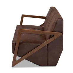 Christa Faux Leather Effect Fabric Upholstered Wood Sofa Dark Brown/Walnut Brown - Baxton Studio 10 Christa Faux Leather Effect Fabric Upholstered Wood Sofa Dark Brown/Walnut Brown - Baxton Studio -Baxton Studio GUEST c46cf0ea b7d2 458a b7da 7f4e01df4f71