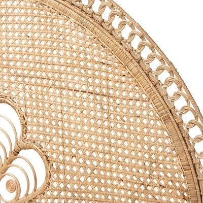 Queen Size Marlette Rattan Standalone Headboard Natural Brown - Baxton Studio 4 Queen Size Marlette Rattan Standalone Headboard Natural Brown - Baxton Studio - Image 4