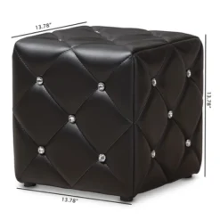 Stacey Modern And Contemporary Faux Leather Upholstered Ottoman - Baxton Studio 9 Stacey Modern And Contemporary Faux Leather Upholstered Ottoman - Baxton Studio -Baxton Studio GUEST c5139be2 72d7 4223 b51a 2bb3fc686f31
